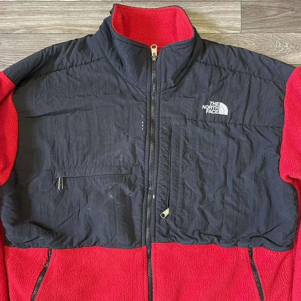 Vintage The North Face Full Zip Fleece Jacket Men’s XL Red Made In USA